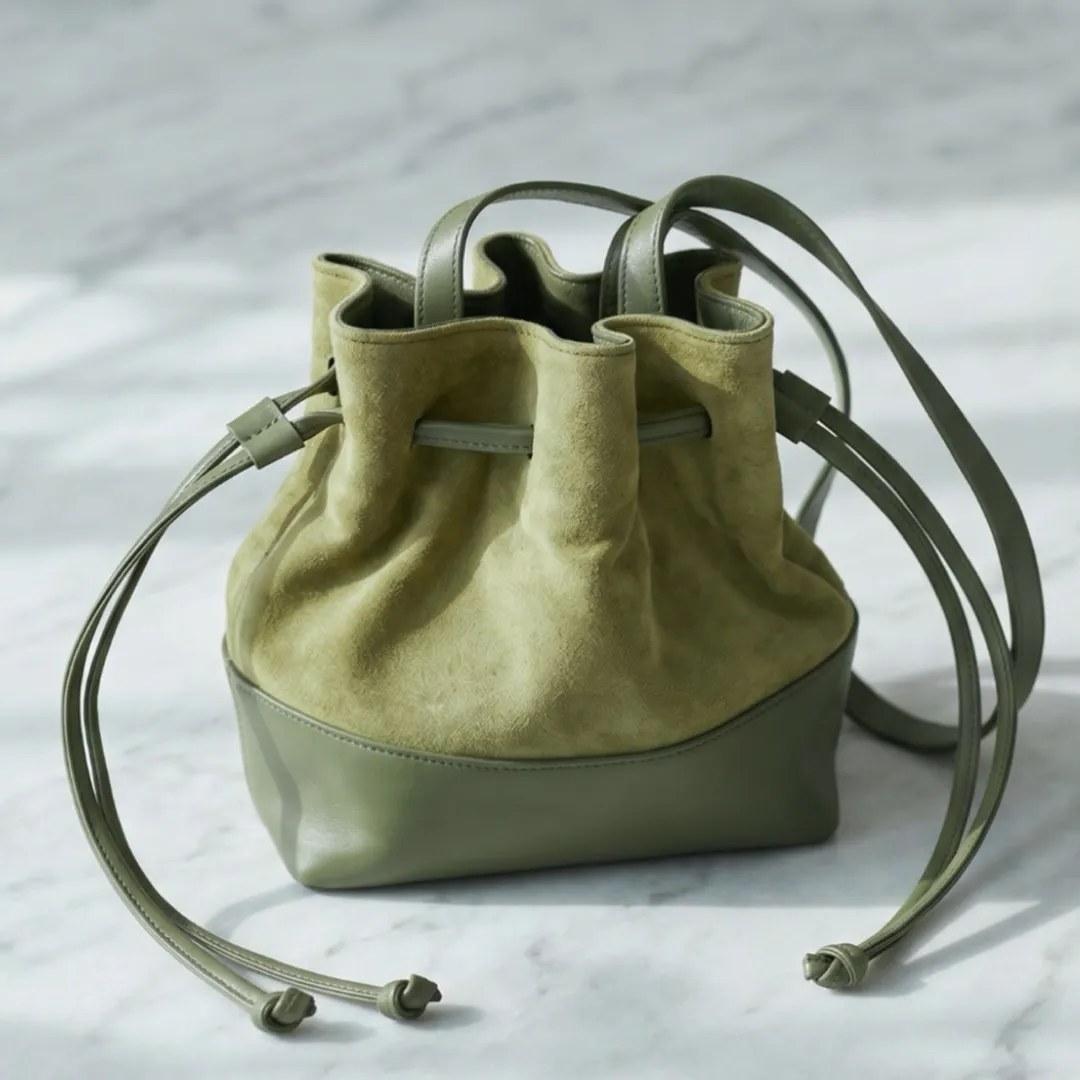 MEGGY P BICOLOR GREEN SUEDE